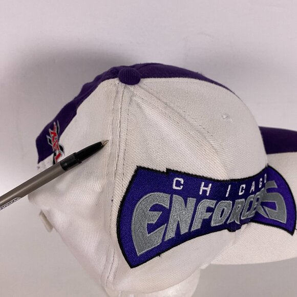 Vintage XFL Chicago Enforcers Hat Football Purple White Adjustable Baseball Cap - Picture 7 of 11